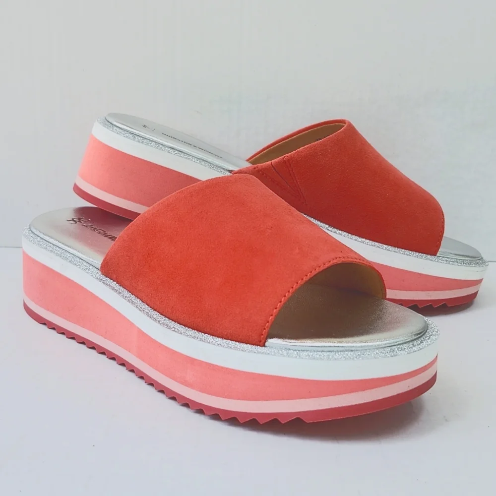 NWOT JOHNSTON & MURPHY GRACE SUEDE PLATFORM SLIDE SANDALS - Picture 10 of 10